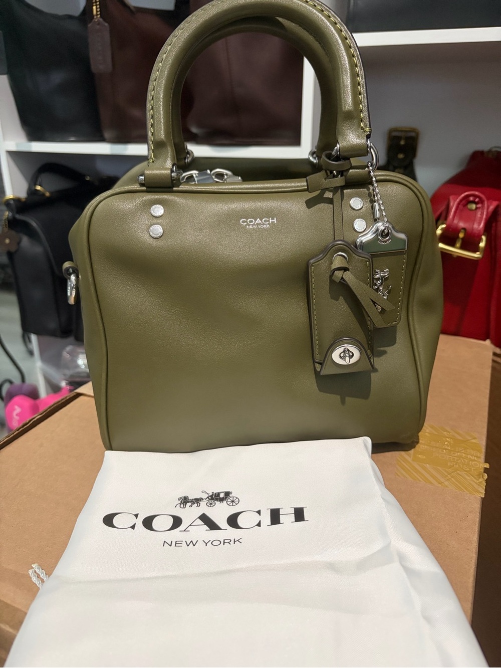 COACH Olive Rouge Cube NWT Leather Satchel Bag